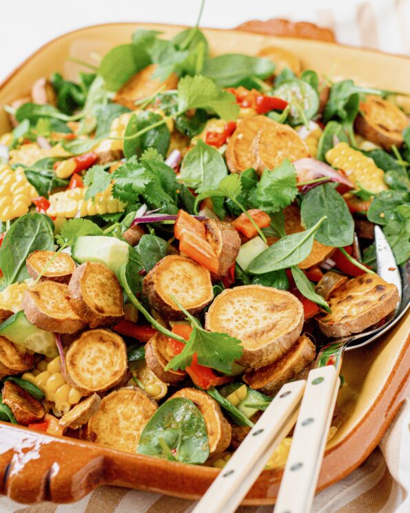 Mexi-salat med bagt sød kartoffel