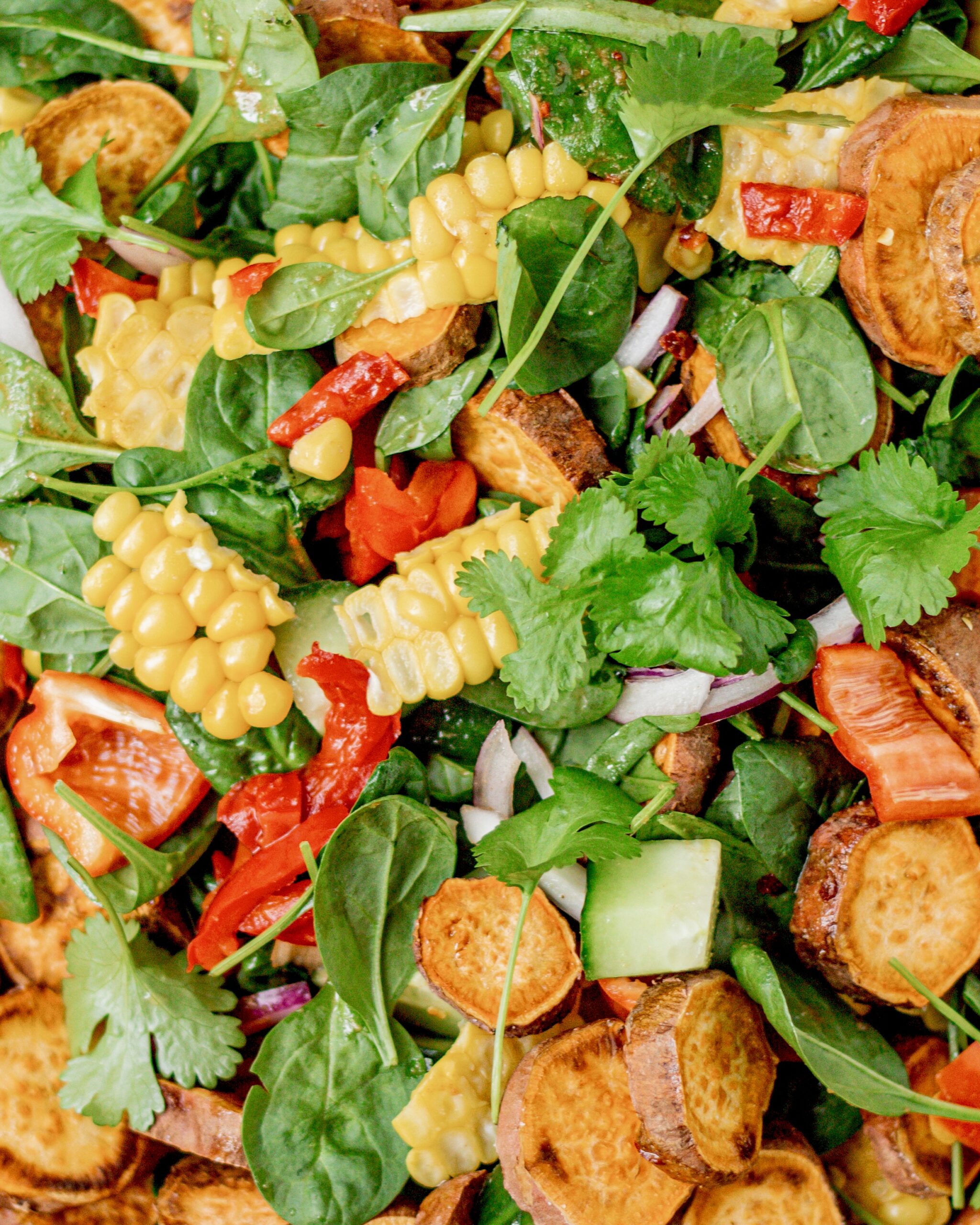 Mexi-salat med bagt sød kartoffel